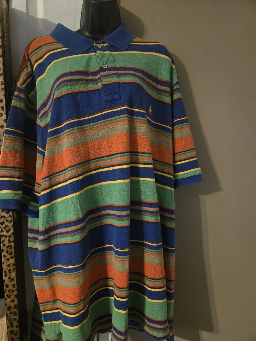 Vintage 90s Polo Ralph Lauren Serape Stripe Polo Shirt Mens XLT TALL